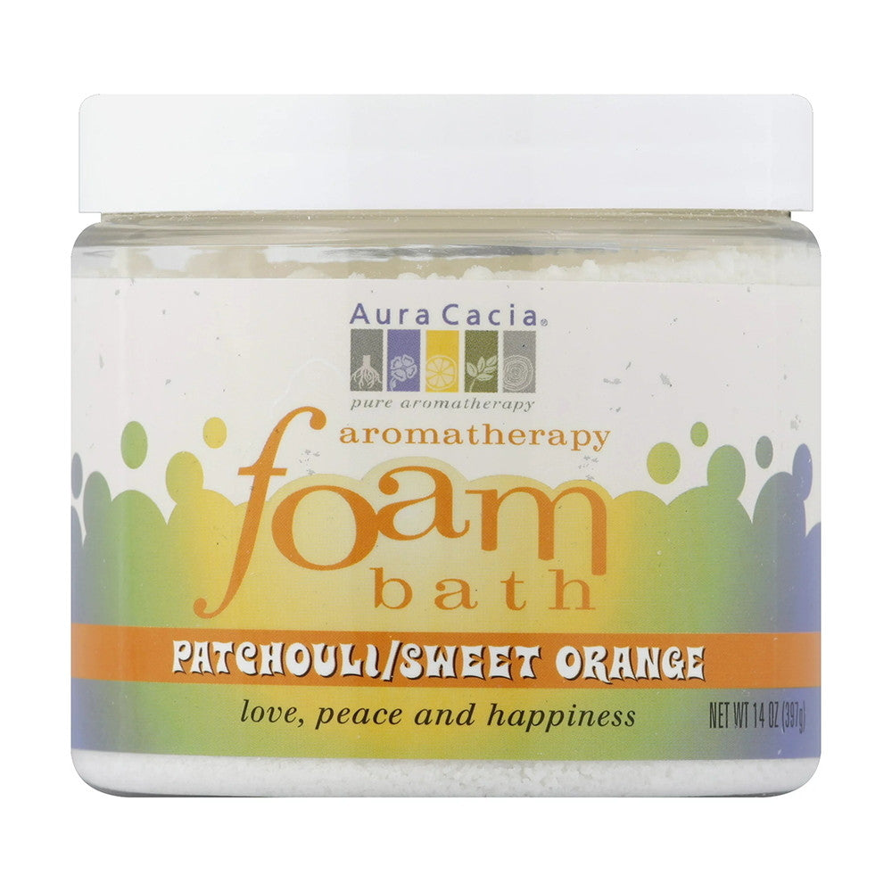 Aura Cacia Aromatherapy Foam Bath, Patchouli and Sweet Orange, 14 Oz